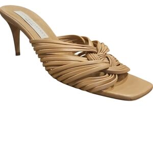 Stella McCartney SZ 37.5 Nude Open Toe 2.5" Heel Fun Feminine Sandal